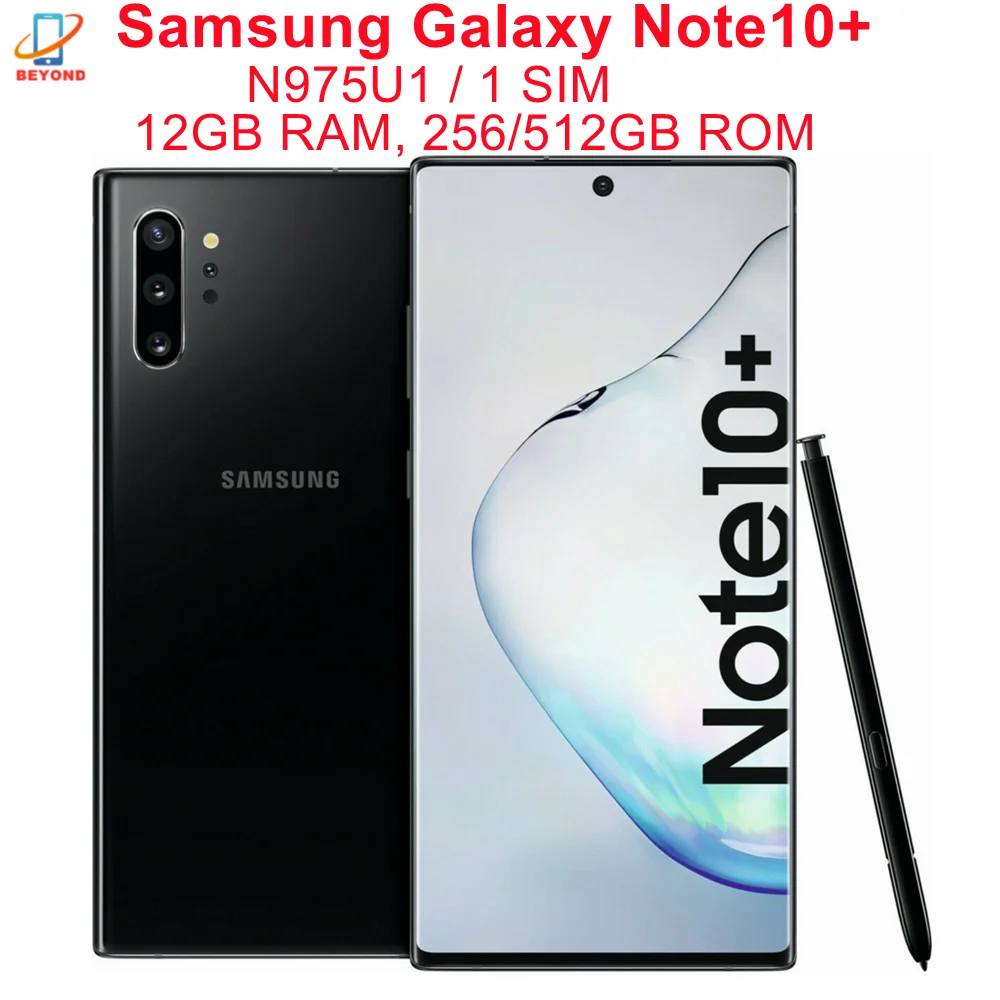 buy refurbished iphone Samsung Galaxy Note10+ N975U1 Note10 Plus 6.8" 256/512GB ROM 12GB RAM Snapdragon Fingerprint NFC 4G LTE Original Mobile Phone buy refurbished iphone