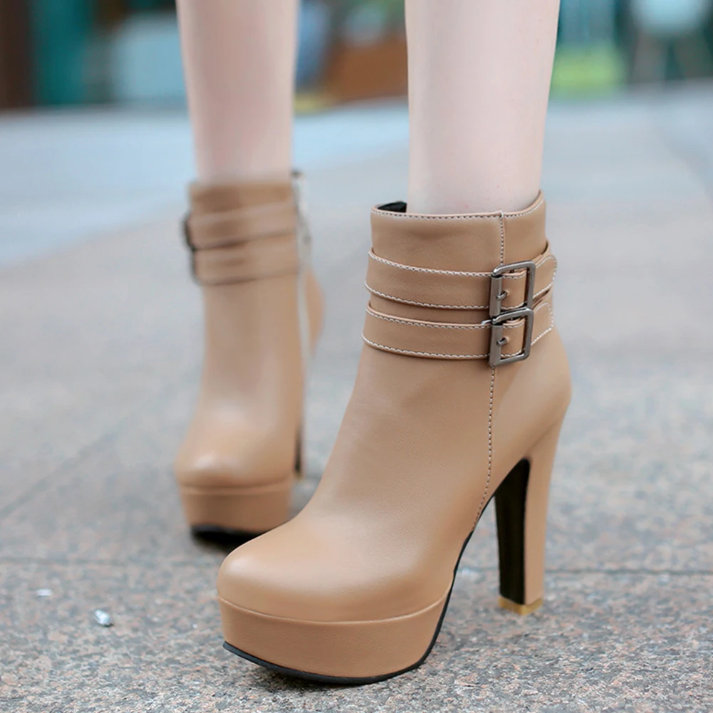 

Doratasia dropship 2020 big size 43 women shoes woman top quality elegant platform high heels spring zip up ankle boots female