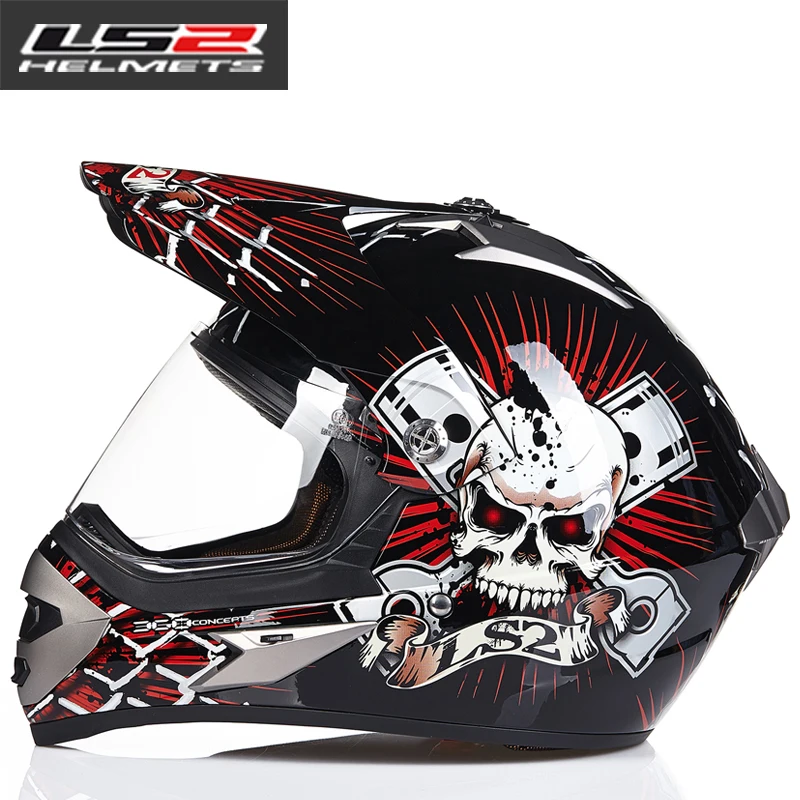LS2 мотоциклетный шлем для внедорожников, ветрозащитные защитные шлемы для мотокросса для мужчин и женщин - Цвет: Black Sky Net
