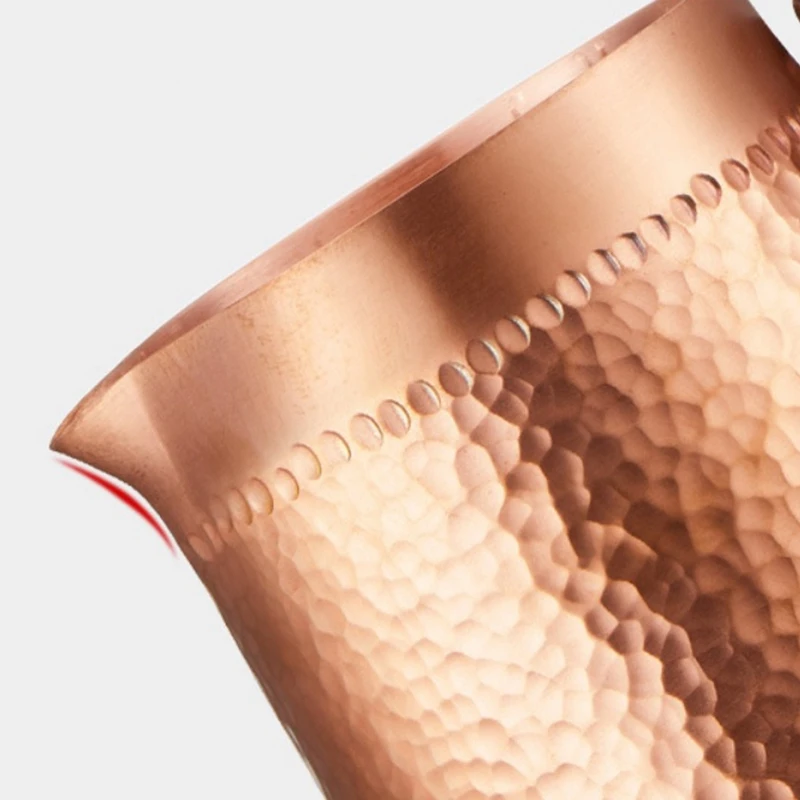1Pc 400Ml Pure Copper Hand Made Embossing Milk Pitcher/Jug Latte Art Pitcher Tea Cup for Barista