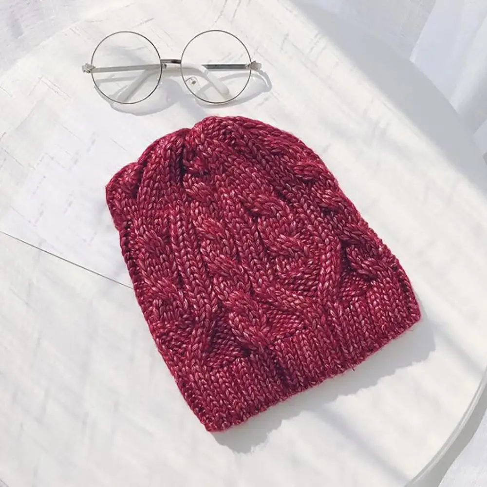 red Корейская версия, осенне-зимняя женская шапка, женская теплая шапка, вязаная шапочка для девочки, женские шапки, женские зимние шапки - Цвет: red