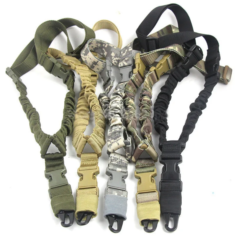 

Tactical Gun Sling Strap Airsoft Rifle 1 Point Gun Sling Nylon Heavy Duty Military Bungee Cord Rope Shooting Hunting Accessories