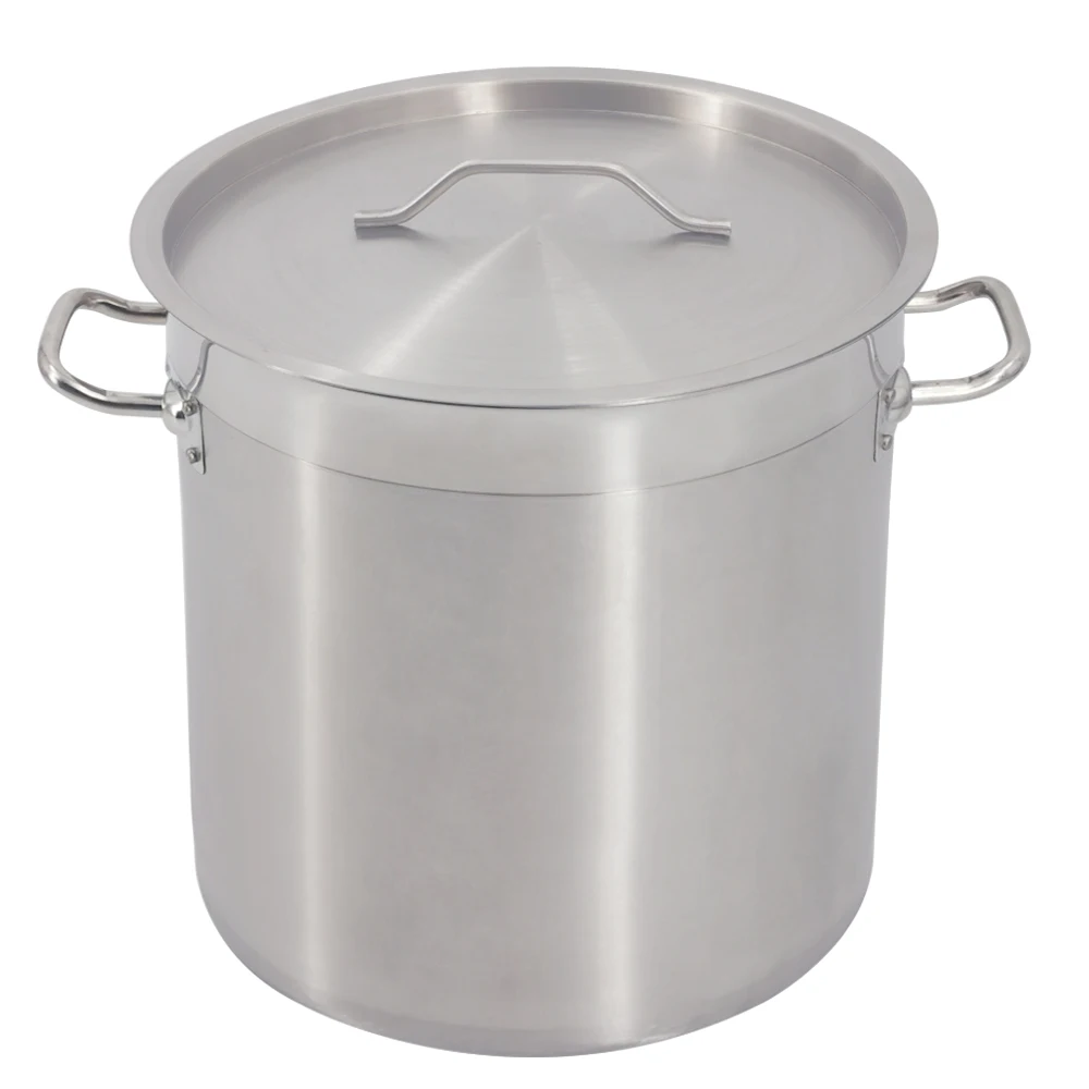 

Large Cooking Pot 25L - 115L Soup Pot Bucket Ladle With Lid Stainless Steel Kitchen Pots Induction Cooker For Sale