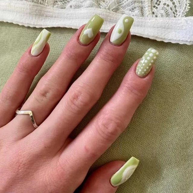 Creative & Pretty Nail Trends 2021 : Emerald Green and White Nails |  Stylish nails, Gel nails, Emerald nails