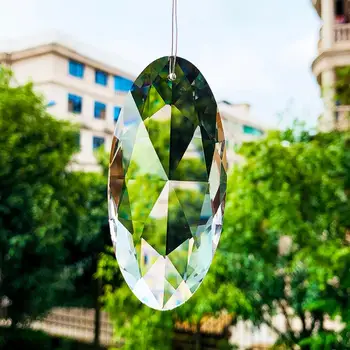 

Clear Crystal Chandelier Prisms Glass Pendants Beads Oval Shape Crystal Pendant Lamp Candle Holders Curtain Diy Parts Christmas
