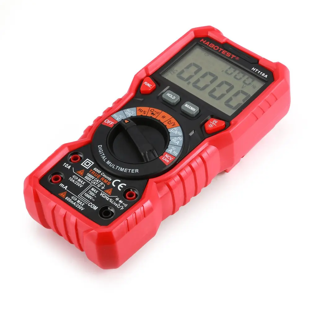 Цифровой мультиметр HT118A HT118C HT118D Подсветка Зуммер AC DC Амперметр Вольтметр Ом измеритель температуры Удержание данных батарея тест