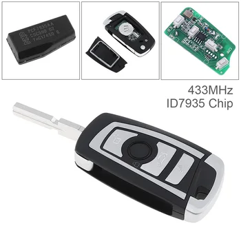 

433Mhz 4 Buttons EWS Modified Flip Remote Key PCF7935AA ID44 Chip Fit for BMW 325 E38 E39 E46 M5 E65 X3 X5 Z3 Z4 1998-2005