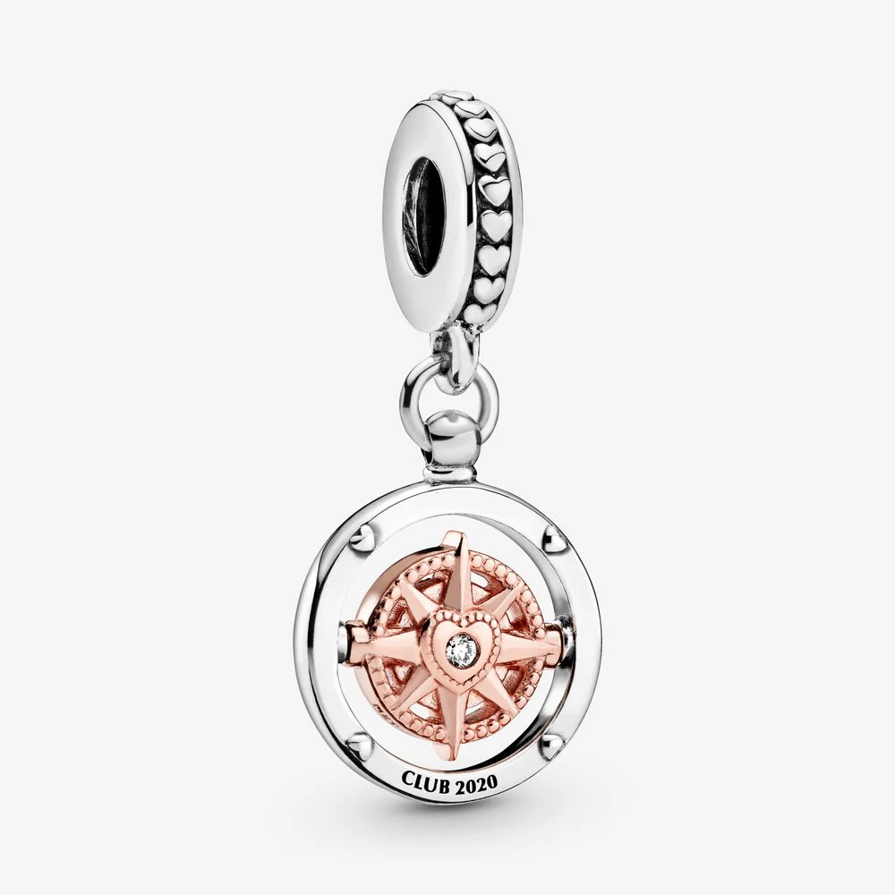 

2020 New Style High Quality 925 Sterling Silver Club 2020 Compass Charm Fit pandora Bracelet Necklace Fine Pendant DIY Jewelry