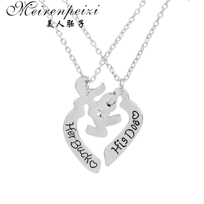 Letter Necklace Deer Hunting Kissing 