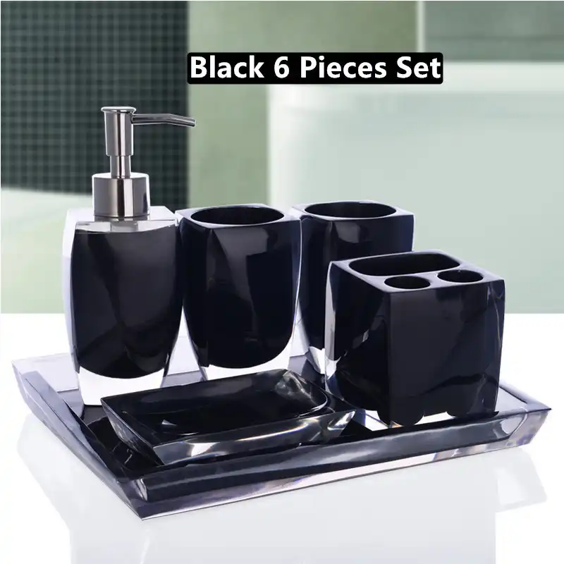 Bathroom Accessories Set Resin Material Soap Dispensers Toothbrush Holders Gargle Cups Soap Dishes 6 Pieces Set Wedding Gifts Aliexpress