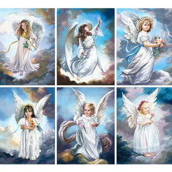 

AZQSD 5d Diamond Painting Angle Diamond Embroidery Poratrait Handmade Rhinestones Gift Home Decor Needlework Cross Stitch