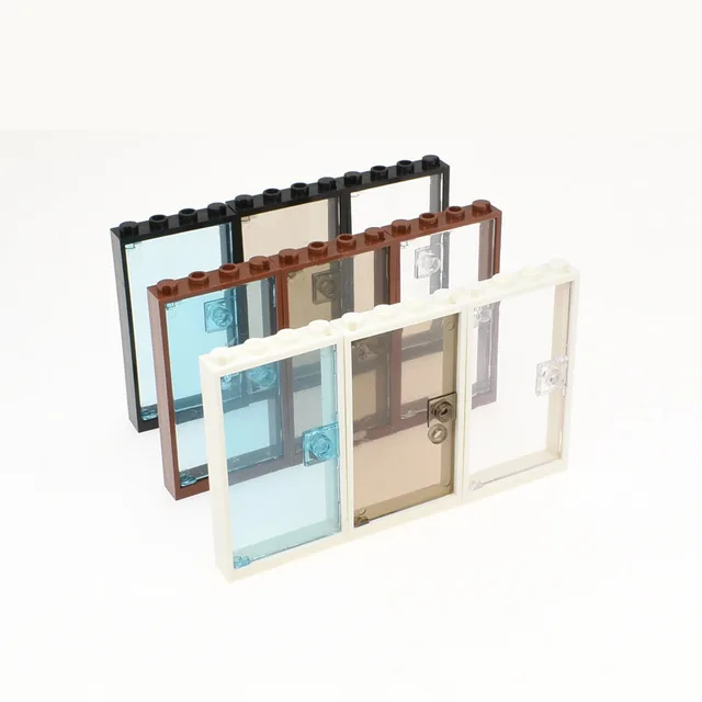 Marumine 60616 Window Door Frame 1x4x6 Building Blocks 60596 MOC Parts with Glass Toys For Children House City Compatible Brick 2
