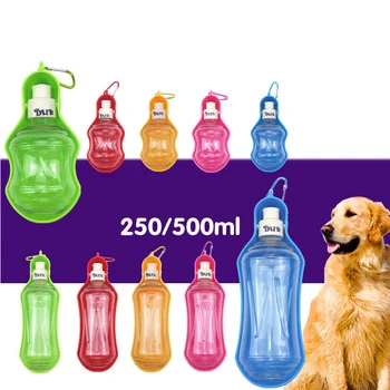 

500ml 250ml Sport Pet Dog Water Bottle For Kitten Cat Drinking Fountain Automatic Slow Water Dispenser Plastic Travel Dog Bowl