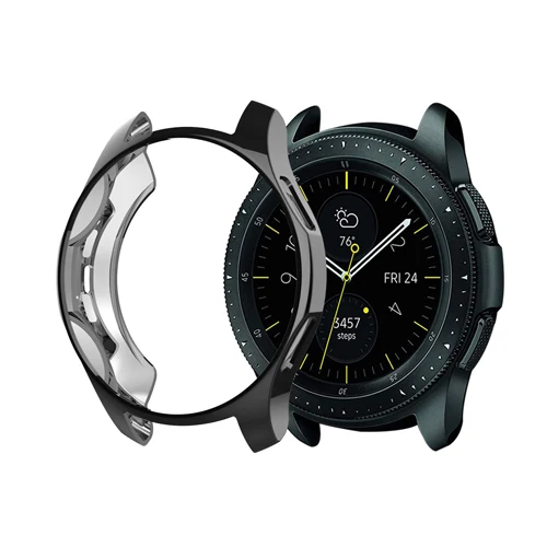 Чехол для часов samsung gear S3 Frontier Galaxy Watch 46 мм покрытие из ТПУ все вокруг защитные аксессуары для умных часов - Цвет: black