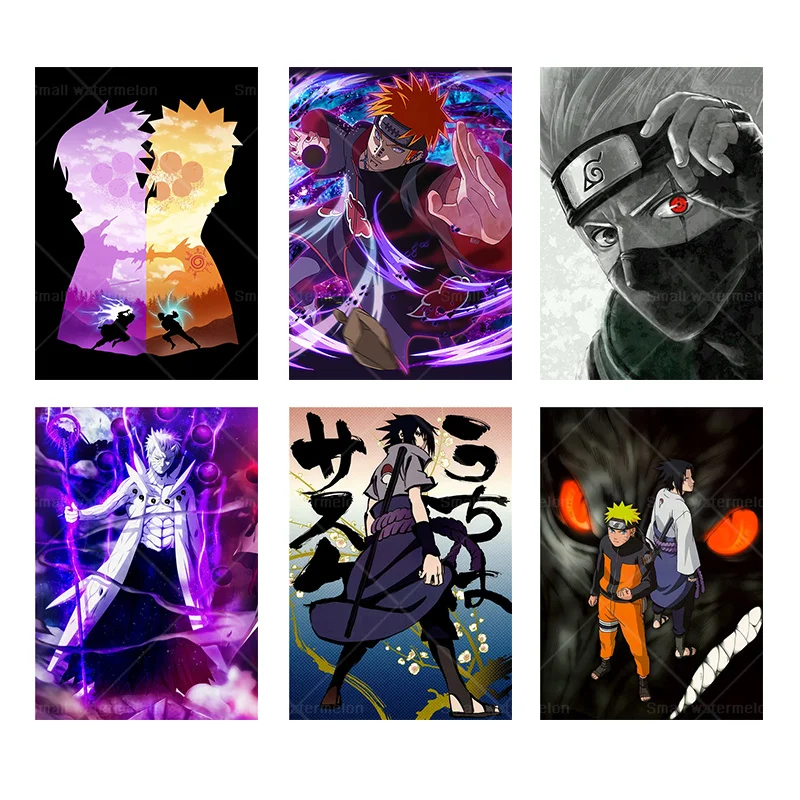 Japanese Anime Naruto Canvas Painting Kakashi Sasuke Poster Mural Wall Picture Home Decoration Child Gift | Дом и сад