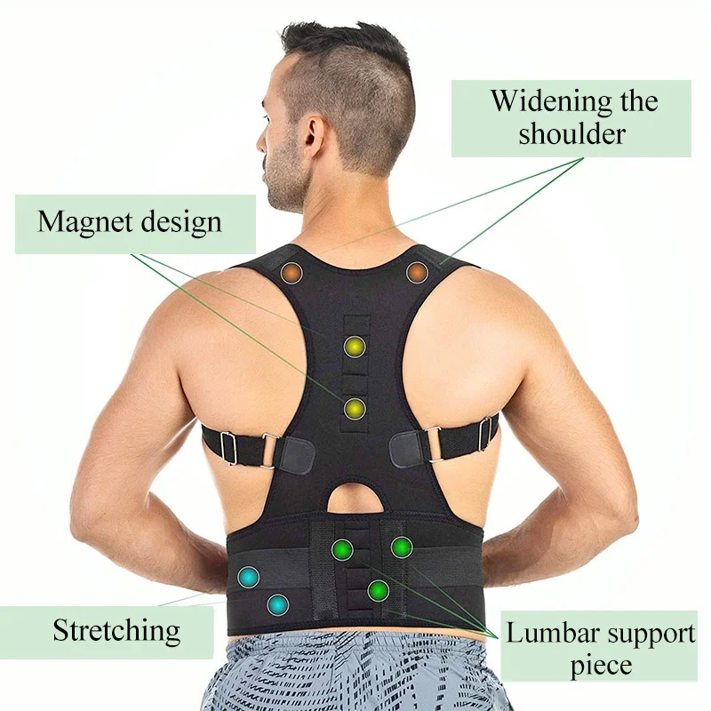 Плечевая спина горбатый правильные магниты на ремень Корректор осанки поддержка спины бандаж послеродовой коррекции пояс хиропрактики жилеты