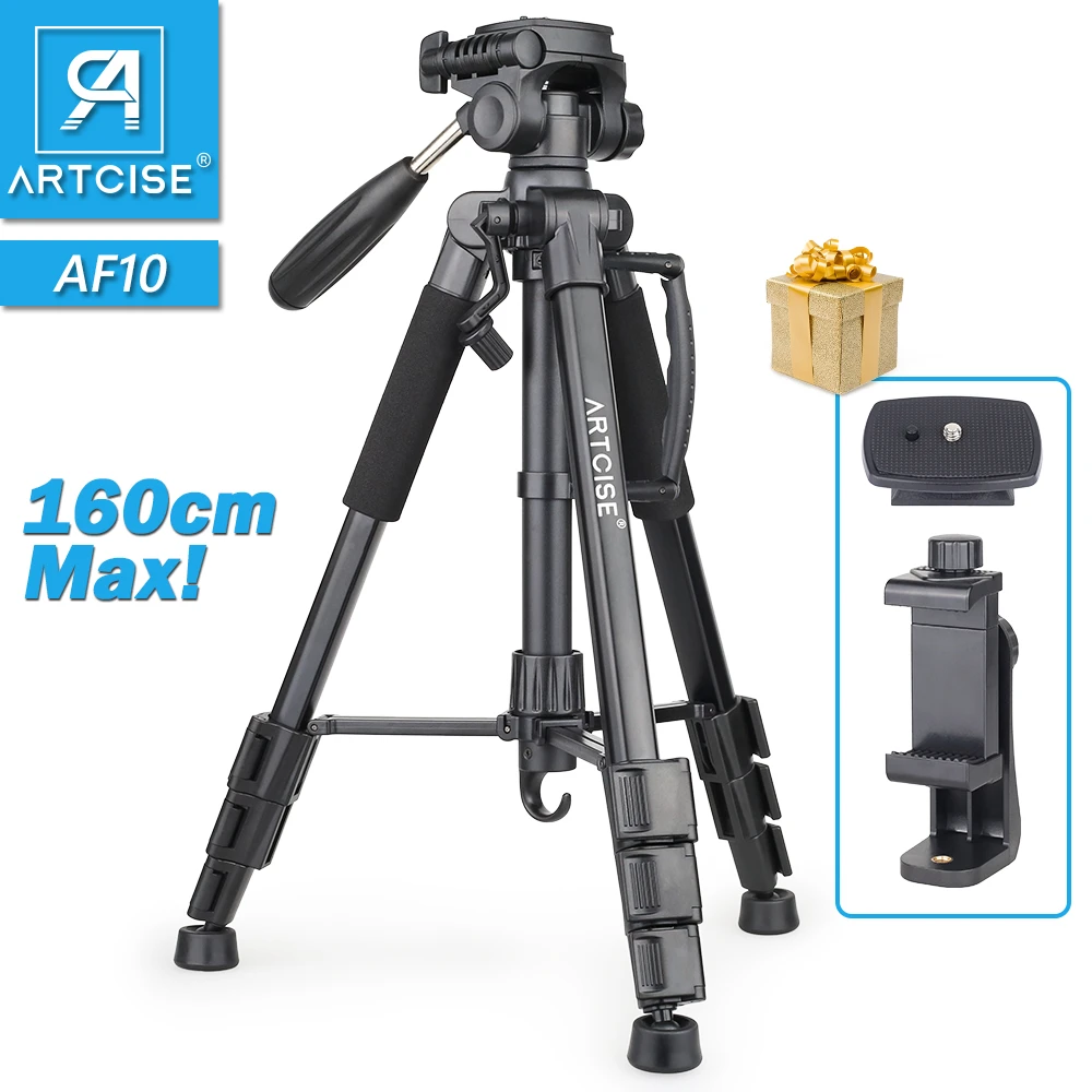 uit het laatste Motivatie Professionele Camera Statief Lichtgewicht Reizen AF10 Fotografische  Aluminium Hoger Statief 160Cm Max Met Telefoon Houder Stand|Live Statieven|  - AliExpress