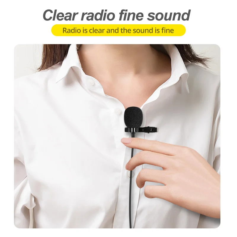 wireless mic FONKEN 3.5mm Mini Microphone With Tie Clips Collar Speaking Singing Micro Phone Live Broadcast Lecture Microphone For Smartphone wireless mic