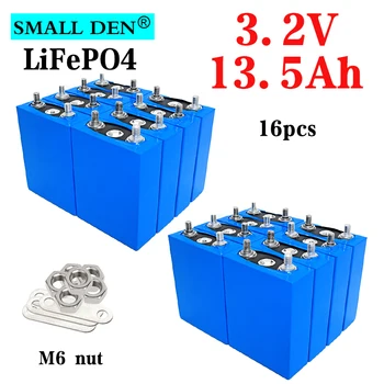 Lifepo4-Batería de 3,2 V y 13,5ah para vehículo eléctrico, batería de 3,2 v con celda diy de 12v, 24v, 36v y 48v, inversor de motor de silla de ruedas con pilares incluidos 1