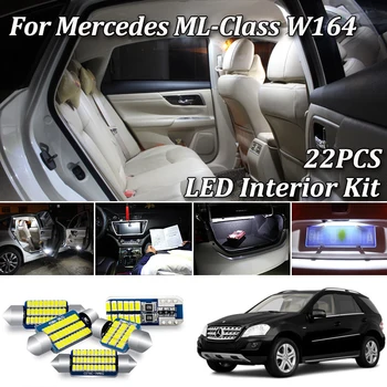 

22Pcs Canbus White Car LED Interior Kit For Mercedes Benz M ML class W164 ML320 ML350 ML420 ML450 ML63 AMG (2006-2011)