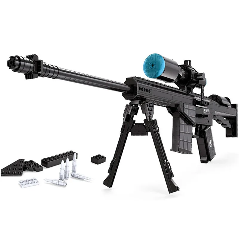

AUSINI Military Model Chicken Rifle Sniper Rifle Boy Science Educational Assembled Building Blocks Jedi Survival Toy