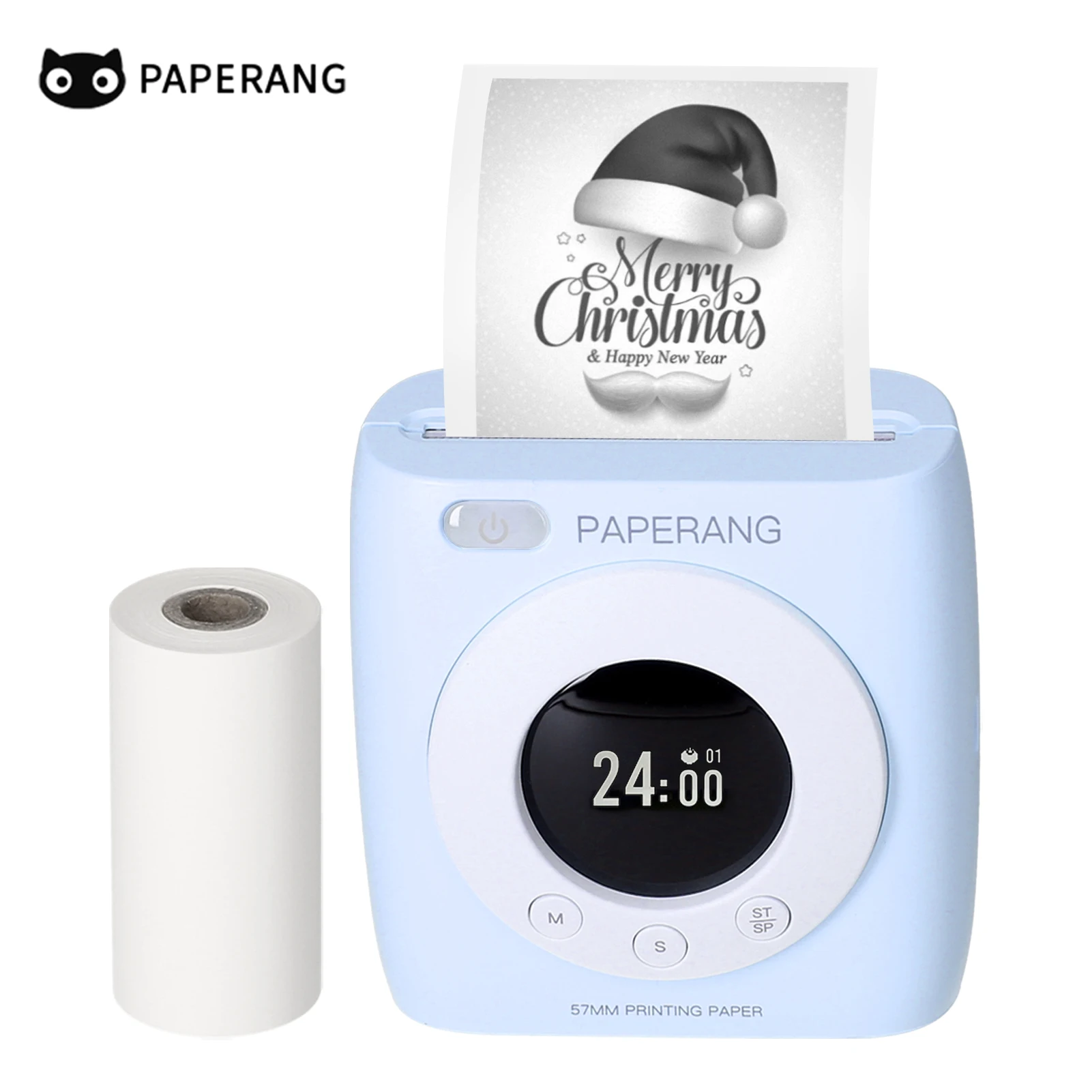 mini printer peripage PAPERANG P2S Pocket Printer 300dpi BT Wireless Thermal Printer Portable Mobile Mini Printer Label Sticker with Clock Function small travel printer Printers