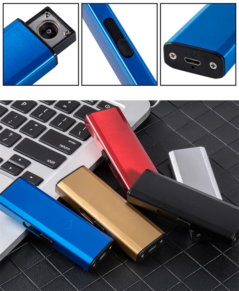 Roating ARC Зажигалка Мини маленькая Персонализированная ветрозащитная USB Электронная Зажигалка USB перезаряжаемая ветрозащитная вращающаяся зажигалка