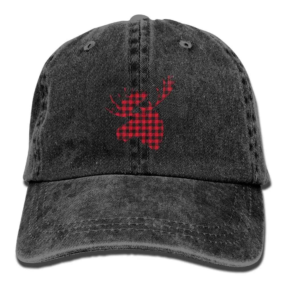 Buffalo Plaid Moose Lumberjack Unisex Adult Baseball Hat Sports Outdoor