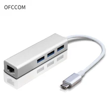 OFCCOM USB C Ethernet USB 3,0 2,0 к RJ45 концентратор 10/100/1000 м Ethernet адаптер Сетевая карта USB Lan для Macbook Windows Tpec C