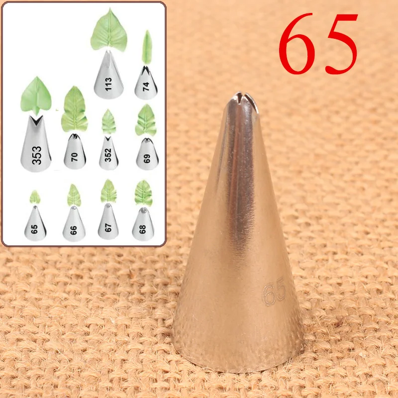 65 Leaf Tip Stainless Steel Icing Piping Nozzles Pastry Tips For Cake