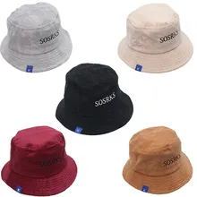 Мода харадзюку буквы вышивка бассейна шапки для женщин вельвет ведро шапки унисекс Рыбацкая шляпа