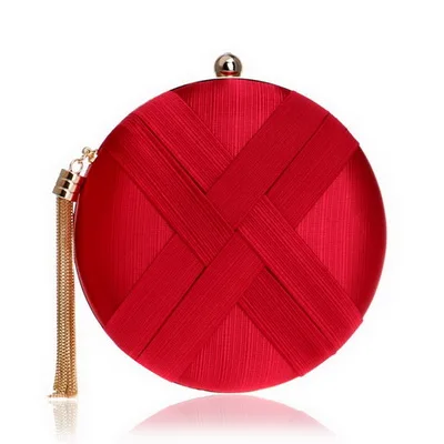 YM1225red SEKUSA Модные женские вечерние сумки с кисточками Дамский клатч кошелек на плечо с цепочкой Свадебные вечерние сумки - Цвет: YM1225red