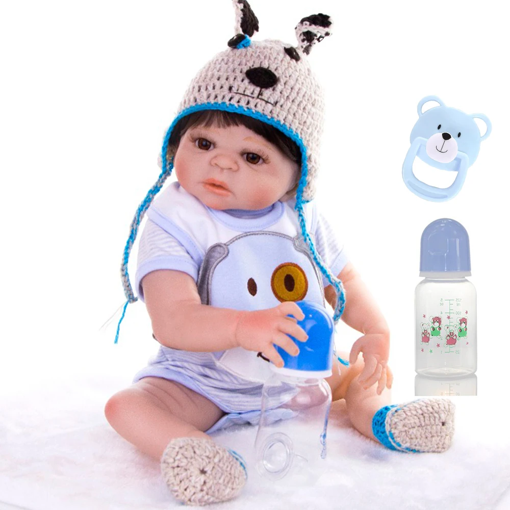 Полностью силиконовая виниловая Кукла Reborn Baby, Очаровательная кукла для девочек и мальчиков, 19 дюймов, 48 см, игрушки для новорожденных, подарок для детей