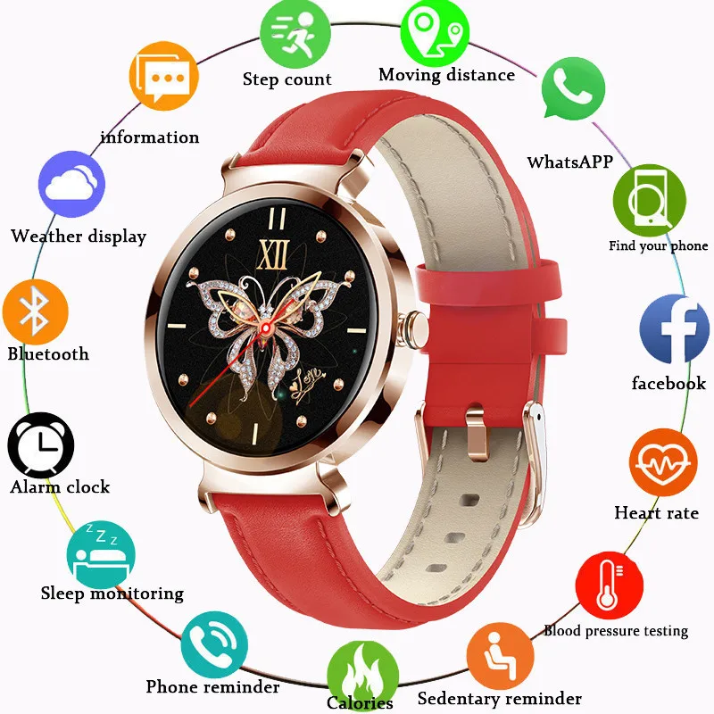 

2020 Fashion Ladies Smart Watch Leisure Sports Heart Rate Blood Pressure Sleep Information Android and IOS Waterproof Watch