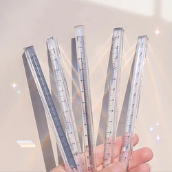 Règle triangulaire transparente de haute qualité, règle d'échelle stéréo Non imprimée multifonctionnelle de 0 à 15cm pour l'apprentissage et les fournitures de bureau 
