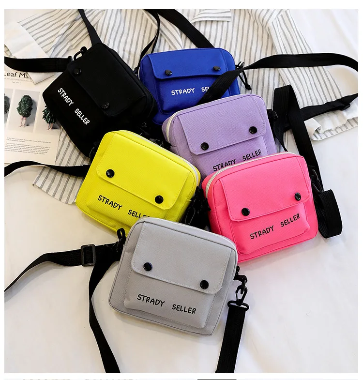 Hip Hop GIRL'S Cool Earth Disco Dancing Bag Canvas Bag Shoulder Bag Students Shoulder Bag Women's Contrast Color Bag
