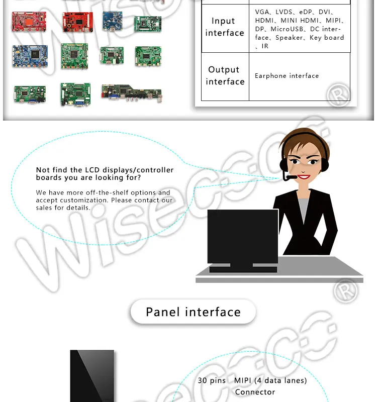 tela lcd de polegadas usada com display com placa do controlador mipi