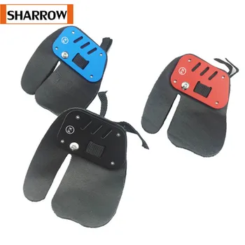 

Archery Finger Guard Shoot Gloves Protect Arrow Recurve Bow Top leather Aluminum Alloy Tab Hunting Shooting Accessories