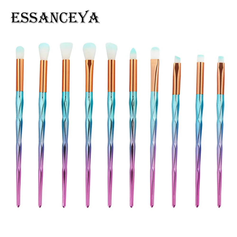 ESSANCEYA 10/15 шт алмазные Косметические кисти для макияжа Фонд вентилятор косметическая пудра для бровей губ кисть для теней для век макияж кисти набор инструментов - Handle Color: 10pcs