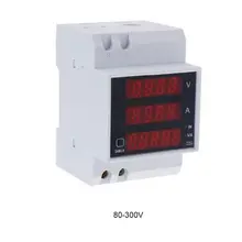 Din Rail Digital AC Ammeter Voltmeter LED Display Amp Voltage Current Monitor Tester Energy Power Meter AC 80-300V/200-450V