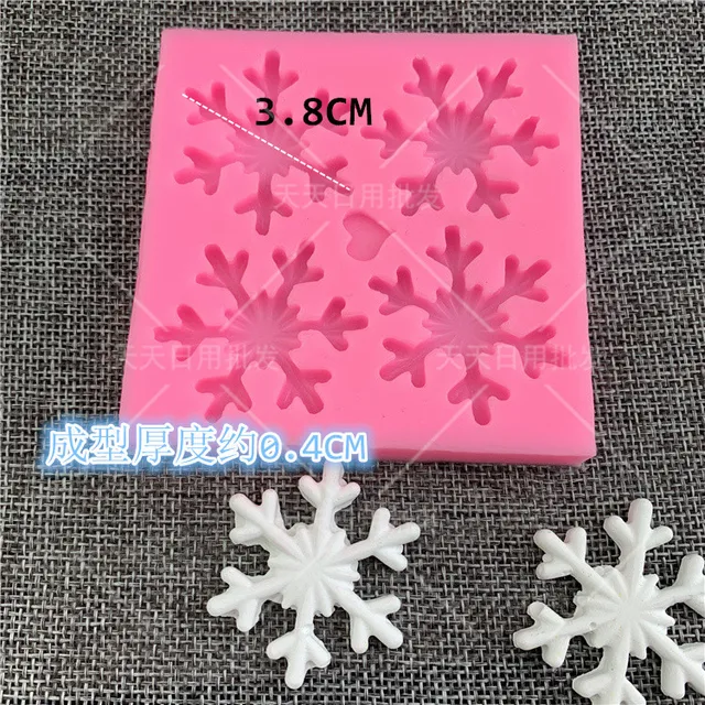 Sugarcraft Karácsonyi Hópehely Szilikon Penész Fondant Torta Díszítő Szerszámok Csokoládé Gumpaste - Image 3