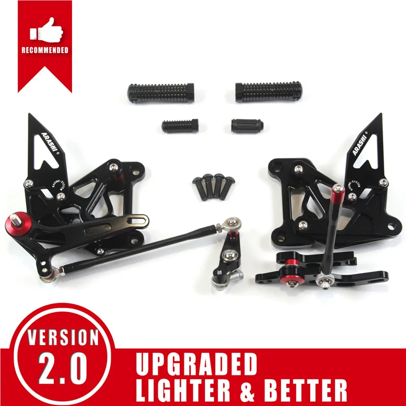 Араши Для MV AGUSTA Dragster 2012- ЧПУ Rider Rearset Регулируемые подножки 675 электронного отслеживания товаров, при заказе от Brutale 675 2012 2013 - Цвет: Black