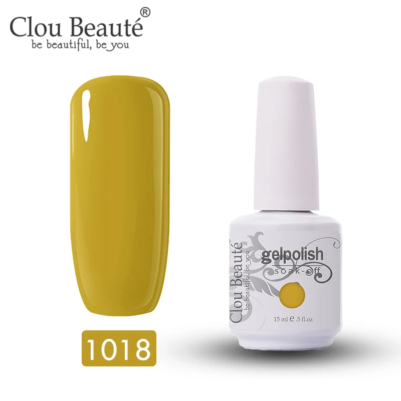 1018 Clou Beaute, 15 мл, лак, Гель-лак, Перманентный лак для ногтей, УФ светодиодный лак для ногтей, для маникюра, долговечный Гель-лак, гель-гибрид - Цвет: 1018