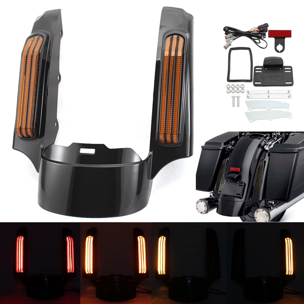 Motorcycle LED tail light Rear Fender Extension Fascia For Harley