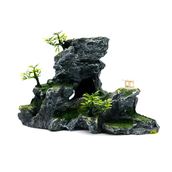 

Resin Rockery Aquarium Decoration Accessories Artificial Mountain Hill View Rock Decorating Ornament for Fish Tank