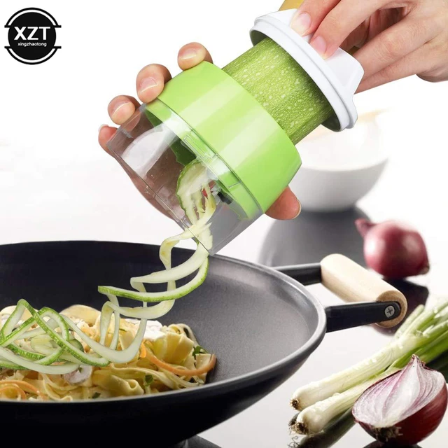 Portable Spiralizer Vegetable Slicer Handheld Spiralizer Peeler Stainless  Steel Spiral Slicer for Potatoes Zucchini Spaghetti - AliExpress