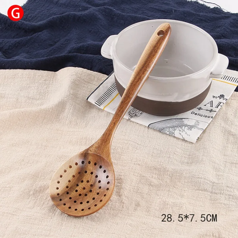 10 видов кухонной утвари антипригарный особенный деревянный кухонная посуда с длинной ручкой шпатель большая ложка и плоская лопатка кухонные принадлежности