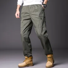 Осенние хлопковые брюки карго мужские весенние размера плюс свободные повседневные длинные брюки Мужская мода уличная рабочая одежда брюки мужские комбинезоны