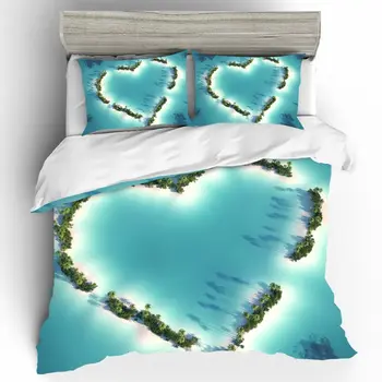 

King Size Heart Bedding Set High Quality Home Textiles Bed Linen Ropa De Cama Wedding Sabanas Bedding Set Lencol Cama Casal