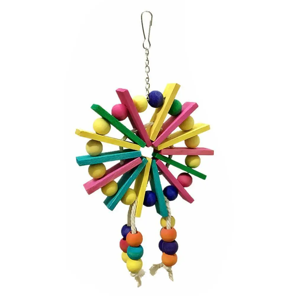 Large Parrot Toy Ferris Wheel Bite Grey Chew Toys Swing Hang Birds Playing New